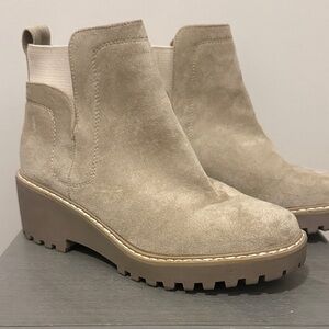 DV by Dolce Vita Beige Suede Ankle Booties